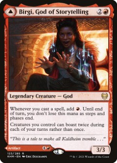 Birgi, God of Storytelling // Harnfel, Horn of Bounty Kaldheim